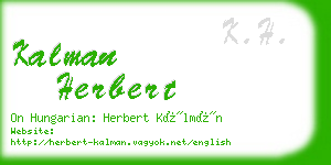 kalman herbert business card